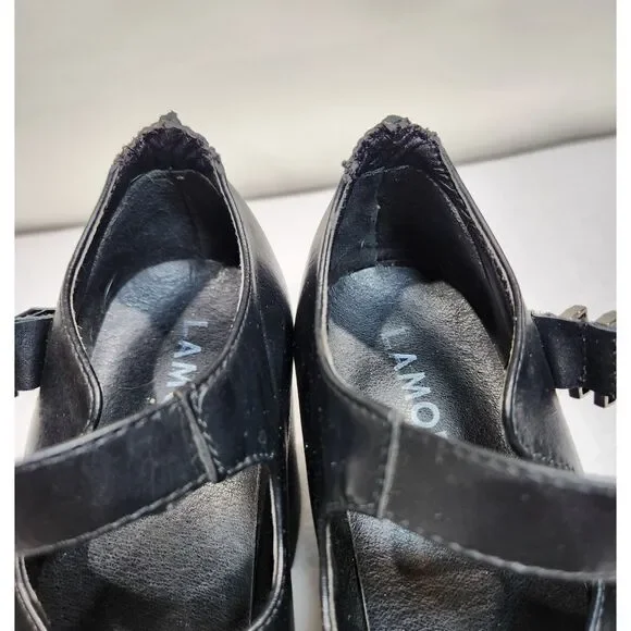 Lamoda Platform Mary Jane Heels Double Strap Ring Buckle Goth Alt Black Size 8 - Picture 7 of 13